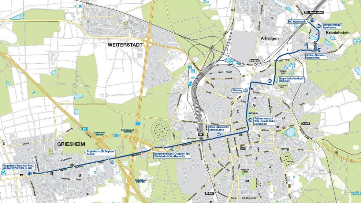 Karte Hörtour-Stationen der Linie 4